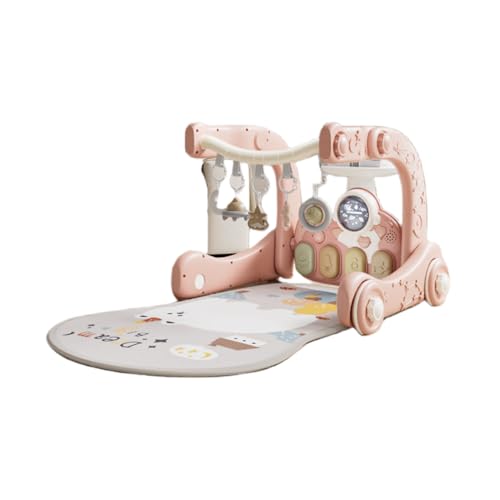 AOUTNベビーおもちゃフィットネスプレイマット 5 in 1おもちゃ 新生児用音楽フィットネスおもちゃ 室内遊具/多機能ウォーカー/多機能フィットネスラック 知育玩具 感覚刺激 ギフト (ピンク)