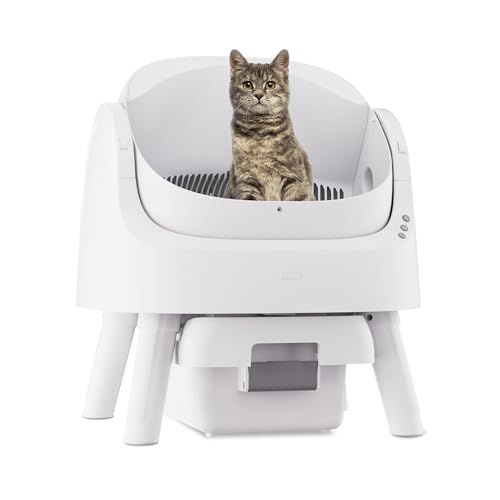 Automatic Litter Box, Open-Top Self Cleaing Litter Box with Safet...