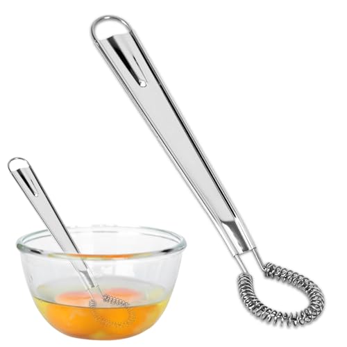 1 PCS Fouet Cuisine Acier Inoxydable, Mini Fouet Cuisine Fouet à Spirale, Ensemble de 2 Fouets de Cuisine en Acier Inoxydable - Outil de Cuisine Polyvalent pour...