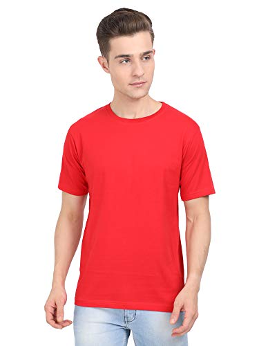 Image of FLEXIMAA Men's Cotton Round Neck Plain Half Sleeve T-Shirt