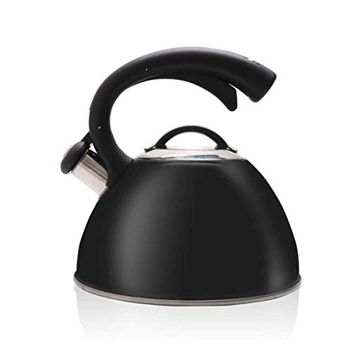 2,5 l Whistle Kettle-Black Kochfeld Teakettle 304 Edelstahlkessel Whistle Tea Kaffee Gas Induktionsherd Universal Portable