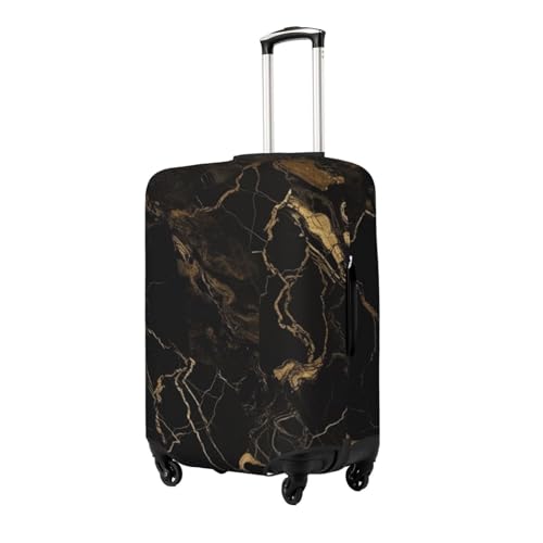 Travel Luggage Cover for Suitcase Tsa Approved, Washable Elastic Suitcase Protector, Gold Black Marble Suitcase Cover Anti-scratch Baggage Cover Fits 22-24 Inch Luggage Sleeve Large2