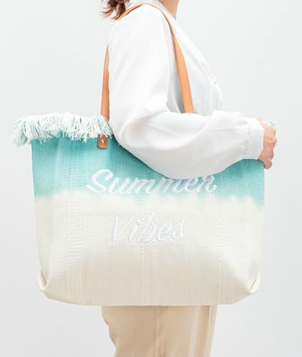 Bolso Tote Canvas Epsion Grande con Flecos y Hombro miniatura 2