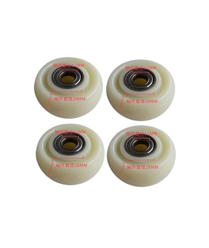 (4 Pack) 3 Inch White Nylon Single Wheel Wear Resistant Cart Dual Bearings