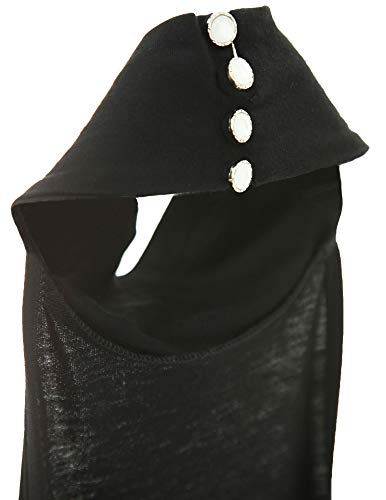 Amélieboutik Women Halter Turtleneck Open Back Sleeveless Blouse Top (Black Large) #TOP4