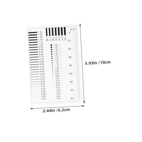 Juego de 4 piezas de calibrador de diámetro de precisión NUOBESTY, regla transparente para detección de grietas y mediciones de espesor en fabricación y construcción miniatura 2