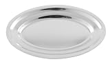 METRO Professional Bandeja de servicio ovalada, acero inoxidable 18/0, 30 x 45...