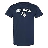 UGP Campus Apparel - AS1008 - Rice Owls Arch Logo - Sports Team T Shirt - Large - Navy
