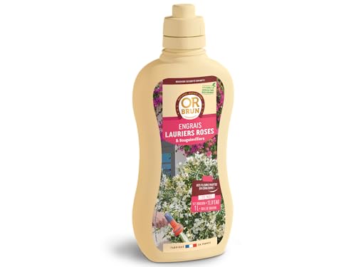 OR BRUN Engrais Lauriers & Bougainvilliers - 1L - Favorise La Floraison & Améliore La Croissance - Fabriqué En France - Utilisable En Agriculture Biologique OBRECLLAURIER1