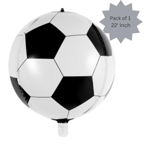 Image of Wanna Party Soccer Orbz Balloons I Soccer Foil Balloons | 4D Soccer Balloon for Soccer Party Decorations | Soccer Foil Balloons, Soccer Birthday Decorations | Soccer Party Favors