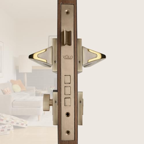 Image of Volo Luxury Series Mortise Door Lock | Bedroom Door Lock with Brass Cylinder and Brass Lock Body with Brass Keys for Home /Hotels /Office. (Model no 2245) (Main Door Mortise Set)