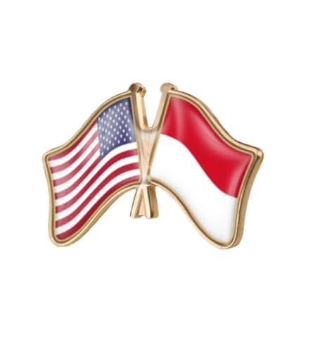Image of World Most Countries Single Pin Brooch Badge United States USA America and Other Countries Cross Friendship Pin Badge for Men Women
