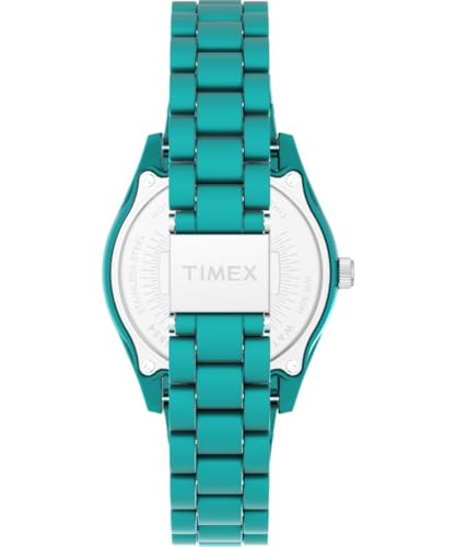 Timex Trend Dameshorloge, 37 mm, groen bandje van ecomateriaal met groene wijzerplaat en groene kast, TW2Y04700 - Afbeelding 3