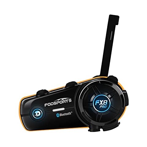 Fodsports Motorcycle Bluetooth Headset, FX8-PRO Motorbike Communication System 8 way 1000M Motorcycle Helmet Intercom, Music Share, Universal Fitment, FM Radio Motorcycle Helmet Headset Cover