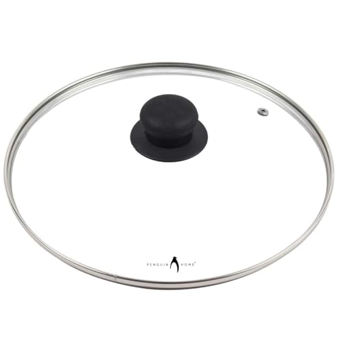 Penguin Home 20cm Toughened Glass Lid with Bakelite Knob - Perfect for Saucepan, Durable and Stylish Cookware Lid