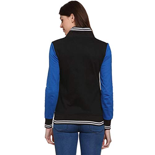 Image of PINACOLADA Women's Colorblock Sweatshirt with Ribbed Hem for Casual Wear | Low-High Neck | Long Sleeve | Button Closure | Cotton Sweatshirt Crafted with Comfort Fit for Everyday Wear