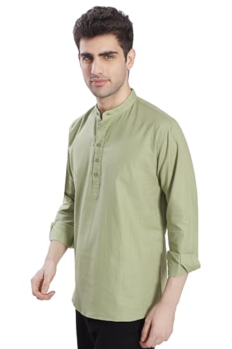 Image of DIVISIVE Men's Slim Fit Full Sleeves Cotton Short Kurta
