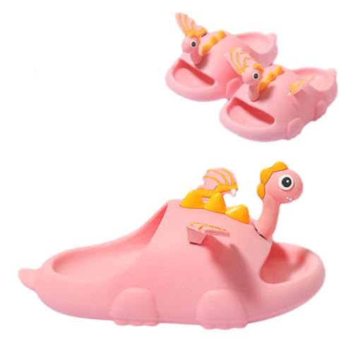Kids Slides Toddler Cloud Flying Dinosaur Sandals Boys Girls Open Toe Slippers Novelty Non-Slip Beach Shoes Little Kid 9.5-10.5(165mm), Pink