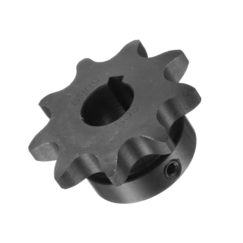 Image of uxcell #50 Chain Roller Sprocket B Type, 5 /8 inch Bore 9 Tooth Single Strand Chain Sprocket, Carbon Steel, Keyway with Set Screws