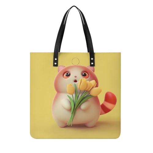 Sac cabas chaton mignon et fleur fini les sacs trop petits avec ce grand tote bag voyage