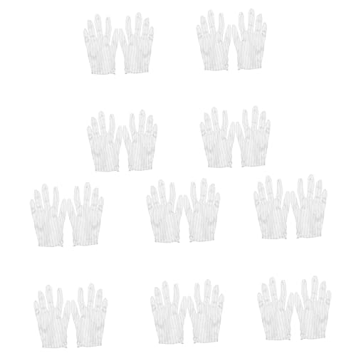 SEWOART 10paare Weisse Antistatik Handschuhe Schutzhandschuhe Arbeitshandschuhe Industriehandschuhe Für Reinigung Bau Handarbeiten Schutzbarriere Fingerabdruckvermeidung Leichte Handschuhe