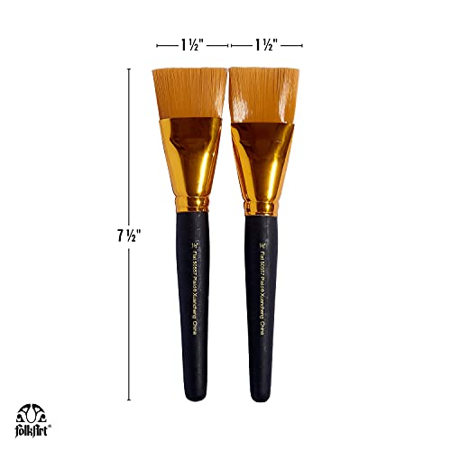 Plaid Taklon Flat Brush, Gold (2-Piece), 2/Pkg