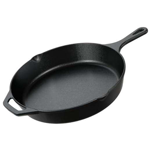 KICHLY Padella in ghisa pre-stagionata, padella per friggere, utensili da cucina sicuri per interni ed esterni, padella in ghisa da 12,5 pollici (32 cm)