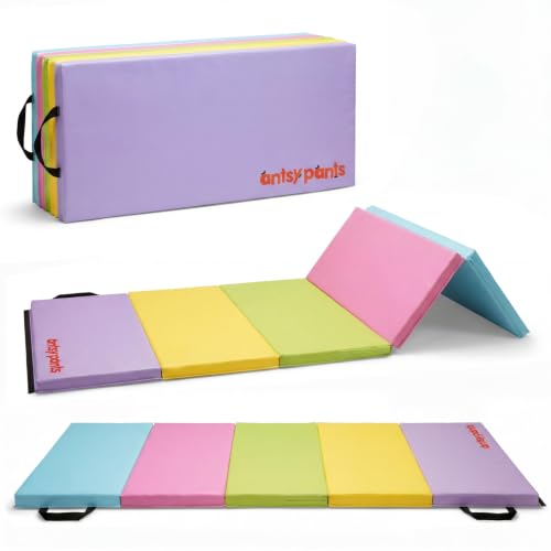 Antsy Pants Tumbling Mat for Kids 5-Fold Gymnastics Mat Easy to Clean Sturdy Foldable Tumbling Mats Padded Lightweight Portable Gymnastics Equipment for Active Play