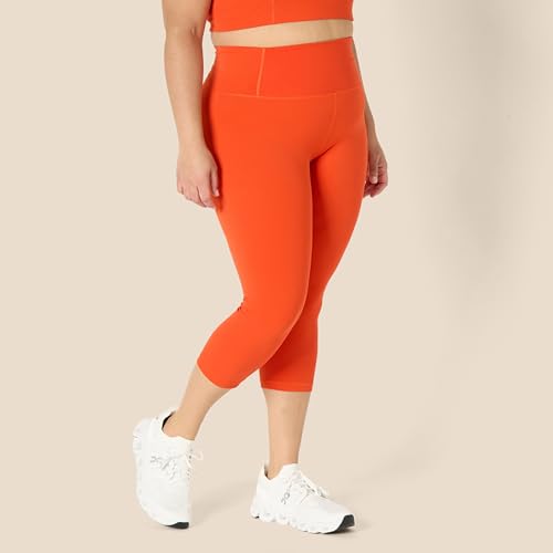 Amazon Essentials Women's Women's FormFlex High Rise Capri Leggings, Bright Red, Small - image 7