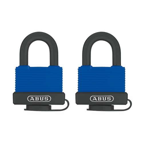 ABUS 2 Pack 70IB/45 Weatherproof Lock with 2 Keys for Outdoor Storage Marine 1.92in (49mm) Wide Keyed Alike