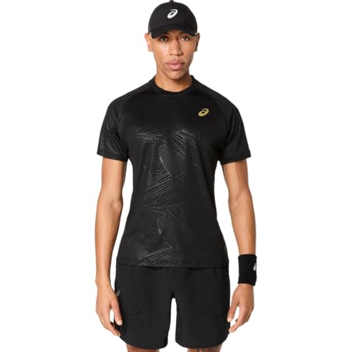 ASICS Men's Match Short Sleeve TOP Night Energy Tennis Apparel