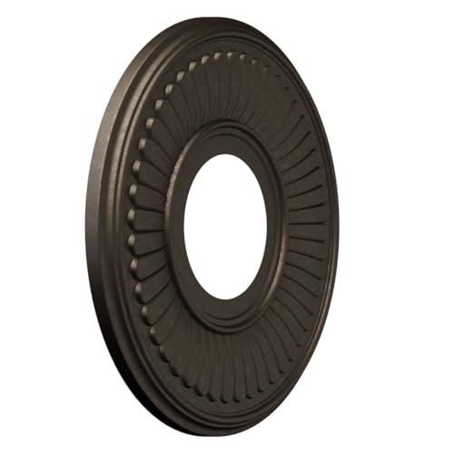 Image of Ekena Millwork 10 inchOD x 3 1 /2 inchID x 3 /4 inchP Berkshire Thermoformed PVC Ceiling Medallion (Fits Canopies up to 4 1 /2 inch), Metallic Black Night
