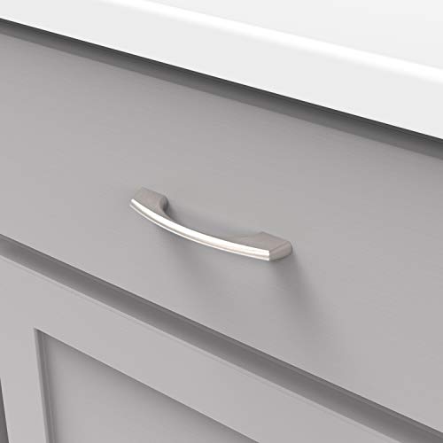 Hickory Hardware Solid Core Cabinet Pulls - 4" Center Luxury Handles In Satin Nickel