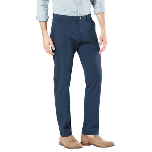 Dockers Pantalones para Hombre Hechos a Mano, Color Caqui Slim Taper, Azul océano., 36W / 36L