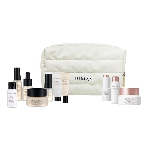 Riman Incellderm Ultimate Travel Kit | 10-Piece Travel Skincare Set with Toner Creams Serums & BB Cream | Compact All-in-One Facial Set for Moisture Support Hydration Balance & Daily Use