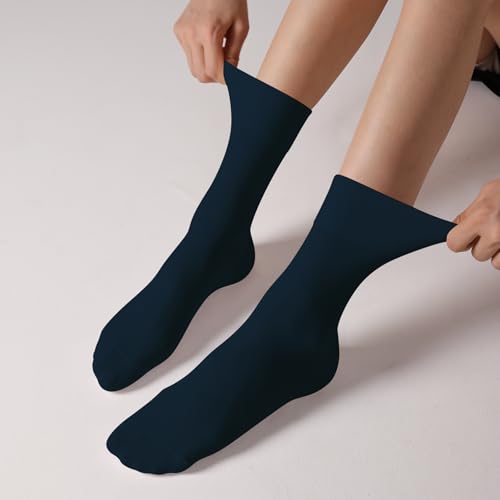 Image of ANDERE ARTE Womens Viscose Bamboo Crew Socks Casual Calf Dress Socks Soft Above Ankle Sock 3-5 Pairs