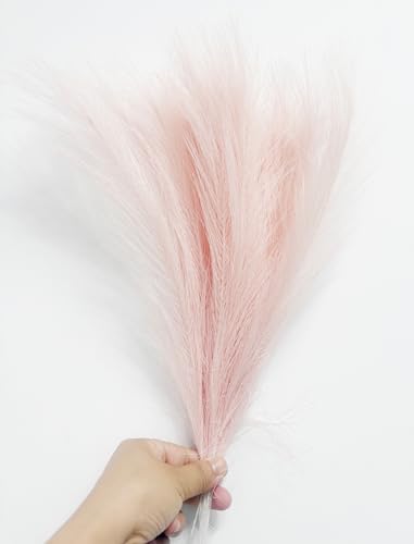 15 PCS Artificial Reed Flowers Fake Grass 15.7 Inch Tall Onion Grass Artificial Pampas Grass Greenery Floor Plants for Room Office Garden Indoor (Pink)