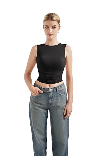 SUUKSESS Women Sexy Backless Tank Top Going Out Double Lined Y2k Basic Crop Tops2