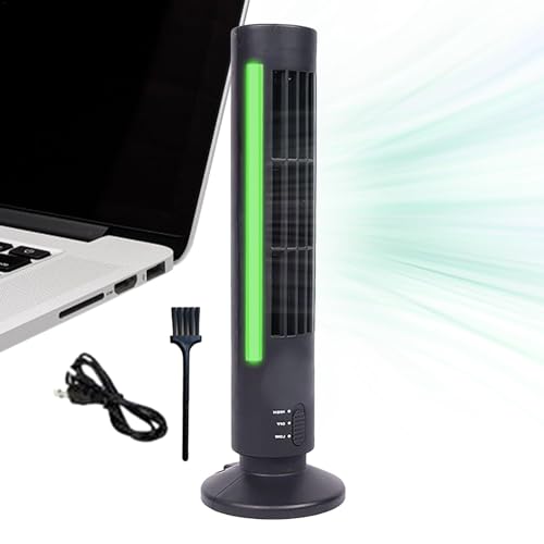 Ventilador vertical de aire acondicionado, ventilador eléctrico sin aspas, ventilador de torre vertical de bajo ruido para viajes, hogar, dormitorio y área de trabajo