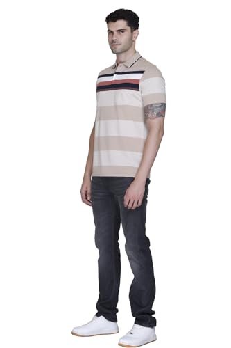 Image of SANE ORIGINALS T-Shirt for Men with Pocket || Textured Striped Polo for Men