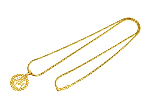 Image of Handicraft Kottage One Gram 22K Gold Plated Chain With Pendant Traditional Pendant Chain For Women And Girls Fashion Jewelley For Wedding, Party & Daily Wear