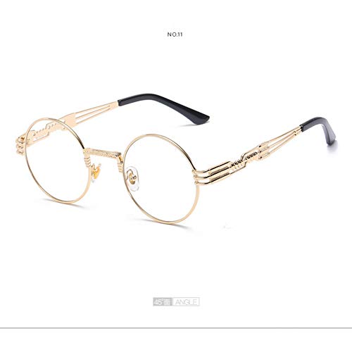 Preisvergleich Produktbild HONGYAN Metall Sonnenbrille Frauen Runde Sonnenbrille Steampunk Brille Der Männlichen Sonnenbrille Uv400