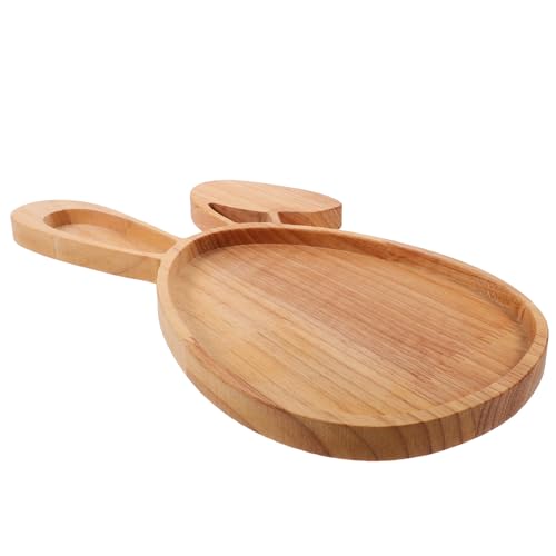Ciieeo Bandeja De Madera En Forma De Conejo para Servir, DecoracióN RúStica De Primavera, Plato De Charcutería para Pascua, 30x15x1.5cm