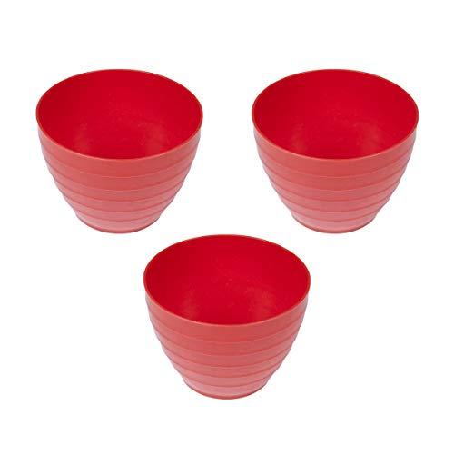 Tazón plástico POWERTEC 25 oz rojo 3 unidades miniatura 1