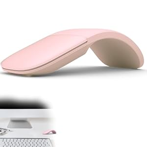 PCTC Arc Touch Mouse,Compatible with Microsoft Surface Arc Mouse Folding Mouse FHD-00001/FHD-00002/FHD-00003 Portable Foldable Mouse Silent Folding Arc Mouse for Computer Mac OS Laptop Notebook (Pink)
