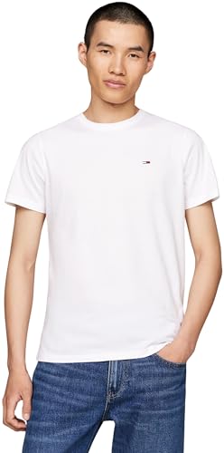 Tommy Jeans Herren 2er Pack T-Shirts Kurzarm Slim Fit, Mehrfarbig (Newsprint/White), XS – Ansicht 3