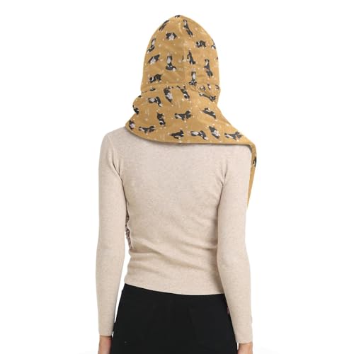 Women Scarf Bernese Mountain Dog Winter 3 in 1 Warm Hooded Hat Scarf Pullover Mitten Combo Weather Neck Warmer3