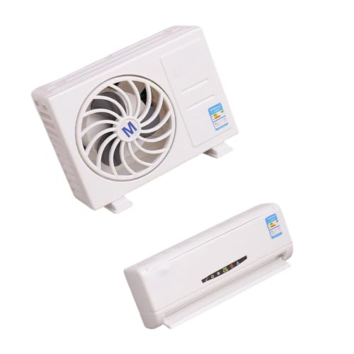 Qsvbeeqj Modelo de aire acondicionado solar seguro para niños. El diseño realista de ABS mejora el juego interactivo y la creatividad en casas de muñecas. Accesorios para acondicionadores de aire en