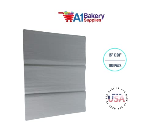 Gray Tissue Paper 15 Inches X 20 Inches - 100 Sheets By Premium Tssue Paper A1 Bakery Supplies Made In Usa #TOP1