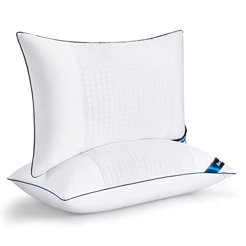 Bedsure Cooling Pillows for Sleeping - Hotel Pillows Queen Size Set of 2, Down Alternative Firm Pillows, Adjustable Bed Pillows for Side, Stomach and Back Sleepers - Standard 100 by Oeko TEX